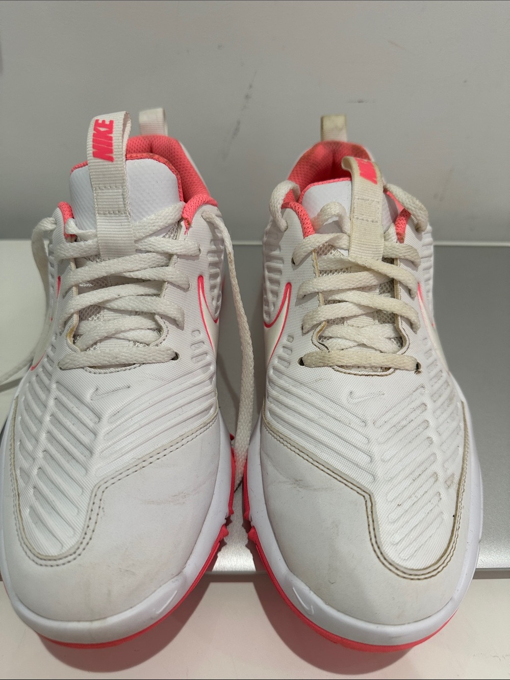Nike White and Pink Women's Golf Shoes